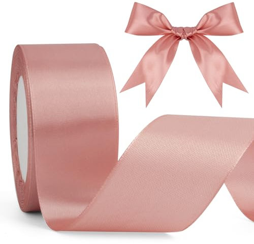 Geschenkband Roségold 40mm Satinband 23 Meters Schleifenband Band Für Geschenkverpackung Seidenband Geschenkbänder Für DIY Haarbögen Stoffband Für Weihnachten Hochzeit Dekoration