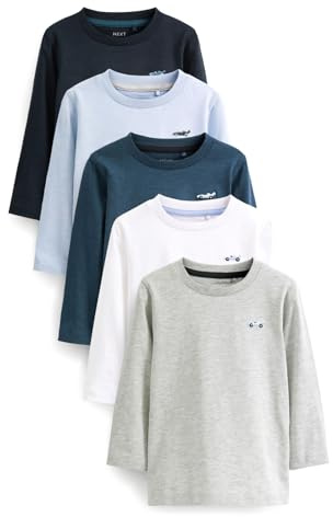 NEXT Jungen Langärmelige T-Shirts im 5er-Pack