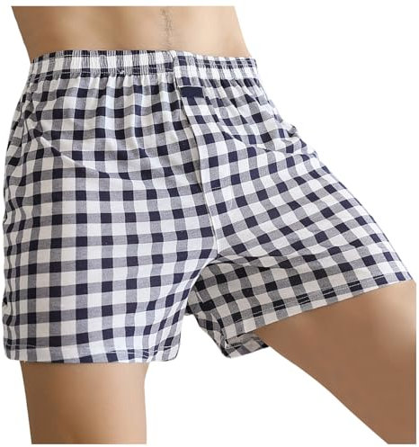 Boxers Hommes Short Homme Coton Respirants CaleçOn RéTro Large pour Hommes Mens Underwear Hommes Boxer Classique Premium Carreaux Maillot De Bain Homme Boxer