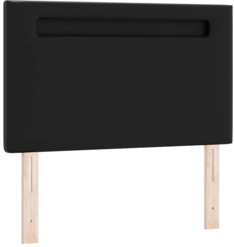 vidaXL LED Kopfteil Schwarz 90 cm Kunstleder, Moderne Schlafzimmer-Deko, anpassbarer Kopfteil, Coole Akzente für entspannte Stimmung und stimmungsvolle Beleuchtung