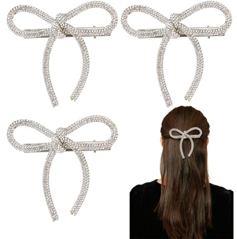Hobbspring 4 Stück Strass Haarklammern Für Damen Platin Silber Nicht Rutsch Entenschnabel Haarspangen Glitzer Kristall Hochzeits Haaraccessoires Mit Eisenklammern Für Alltag Party Braut