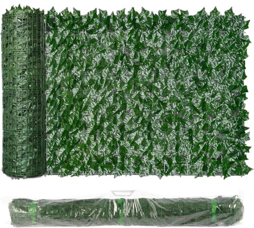 ​Vinclus Artificial Ivy Green Leaf Hedge Screen–1×3m–Upgrade to 1200 Denser Leaves–Supplied as a Continuous Roll–Privacy Fence Screening for Garden,Balcony,Wall Decoration,Indoor/Outdoor Use​