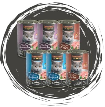 Leonardo Quality Selection Abenteuer Mix – 6x400g Katzenfutter mit Seefisch, Leber & Kaninchen – 100 % frisches Fleisch & Innereien, ohne Getreide - Made in Germany