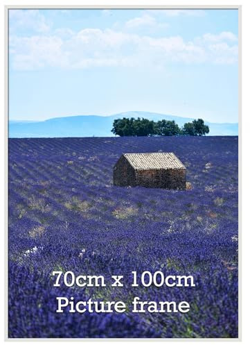 Vasemouh Bilderrahmen 70x100 cm 1 Stück weißer Fotorahmen, geeignet für 100x70 cm Fotos, Poster und Kunstwerke, passend zur Wandmontage in Hoch- und Querformat, geeignet für Zuhause und Büro
