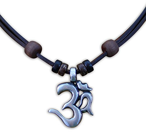 HANA LIMA Surferkette Om Shiva Buddha Indien Halskette Lederkette Surferhalskette