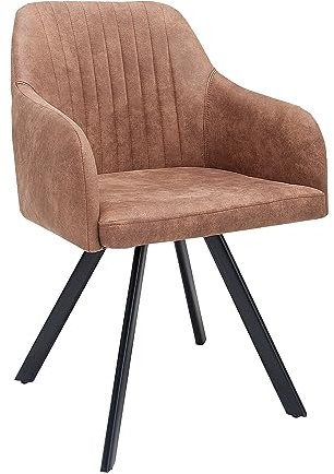 Riess Ambiente Stuhl Lucca Vintage braun mit edler Steppung Roadster Armlehnenstuhl Esszimmerstuhl