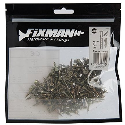 Fixman 362661 Goldstar Advanced Chipboard Screws 4.0 x 15mm 200pk