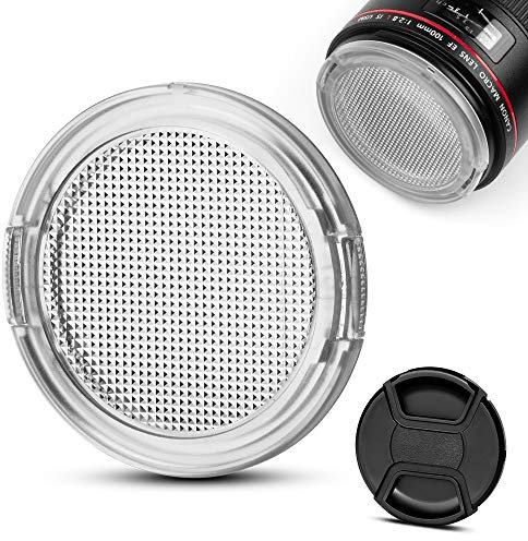 Fotover 77mm Objektivdeckel Transparent mit Mitte Pinch Objektivdeckel Kappe Ersatz kompatibel mit Canon Nikon Sony Olympus Tamron Sigma Panasonic Samsung DSLR-Kamera