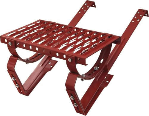 Komplett Laufrost 800 mm für Schornsteinfeger Steigtritt für Dachziegel und Biberschwanzziegel zum Einhängen Dachtritt inkl. Montagematerial, 10 Farben (RAL 3011 - Rot)