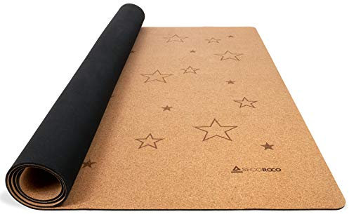 Secoroco Spielmatte aus Kork. Schadstofffreie Krabbelmatte für Babys und Kinder. Sterne 140x110 cm