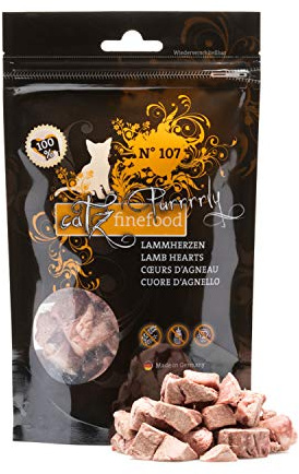 catz finefood Purrrrly No. 107 Lammherzen, gefriergetrockneter Katzensnack/Katzenleckerli 35g