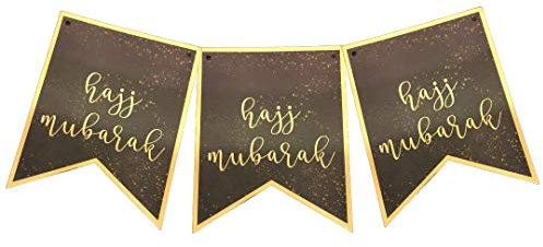 Hajj Mubarak Banner - Black & Gold
