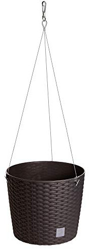 Prosperplast Rato Round Blumenampel Hängeampel Pflanzenhänger Blumentopf (Ohne Pflanzeinsatz, Umbra)