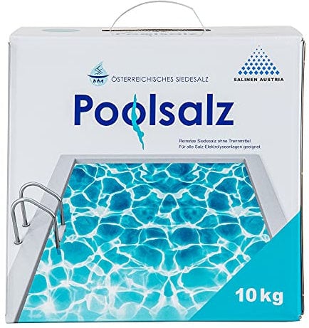 Salinen Austria 2 x POOLSALZ im Karton 10kg für Salzwasser-Pool & Schwimmbad I hochreines Siedesalz, 99,9% NaCI ohne Trennmittel I schnell löslich, für alle Salz-Elektrolyseanlagen/Chlorinatoren