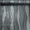 SOPHIE LAURENCE Modern Vinyl Wave Stripe Charcoal Grey Black Glitter Textured Paste The Wall Wallpaper (Charcoal Black)