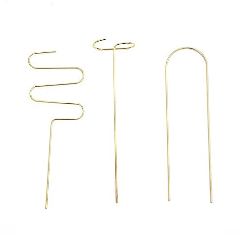 RESOYE Lot de 3 treillis doré pour plantes grimpantes, petit treillis en métal pour plantes d'intérieur en pot, support pour plantes d'intérieur