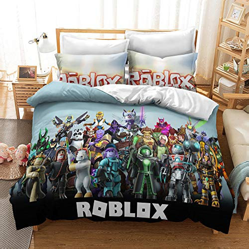 CHAOSE King Bedding Bettbezug-Set ? Game Roblox 3-teiliges Mikrofaser-Bettwäsche-Set, Bettbezug Und 2 Kissenbezüge Für Männer Und Frauen (Muster 06,135 x 200 cm)