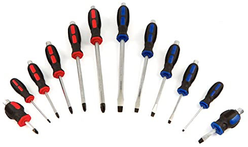 Schraubendreher Satz mit Schlagkappe 12-teilig Schlitz PH Schraubenzieher Set