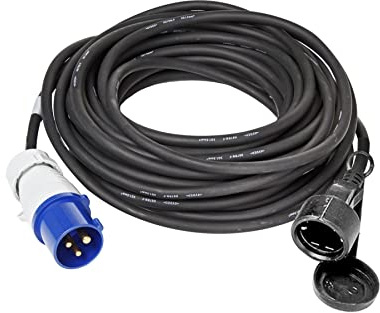 BRUNNER 0301116N CEE/Schuko-Verlängerungskabel 25 m, Gummimantel 3 x 2,5 m^2, Schutzart IP 44 für den Außenbereich, CEE-geprüft 230V-16A