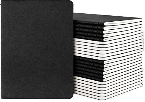 Yarotm Notizbuch A6-24 STK Notizblock Blanko a6-100GSM Papier Notizheft Skizzenhefte Klein 60 Seiten - 10x14 cm Notizblöcke Reisen Softcover Unliniert - Reisetagebuch Skizzenbuch a6 Schwarz