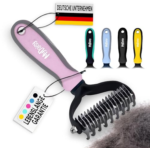 MYDAISY Hundebürste Unterwolle, Hundebürste Langhaar Unterwolle, Katzenbürste Langhaar, Hundekamm, Unterfellbürste Katze, Hunde Bürste, Unterfellbürste Hunde, Hundekamm Langhaar Rosa