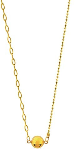 Sahallo Halskette Gold Damen für Layering Ketten Kugelkette Büroklammer Halskette Kugel Kettenanhänger Modeschmuck aus Edelstahl 18k vergoldet mit Schmuckkästchen als modisches stylisches Geschenk
