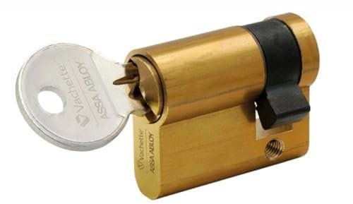 Cylindre simple de sûreté 40 x 10 en laiton poli - Profil européen varié - Série 5000