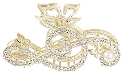 Frauen Elegante Klassische Musik Notenschlüssel Form Haarspangen Luxus Strass Party Clip H8C0 Kopfschmuck Erbse Haarnadeln Dekor Glitzer Hai