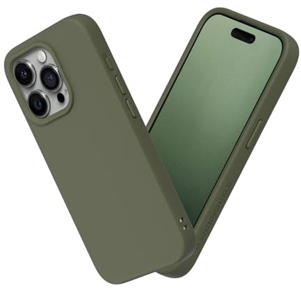 RhinoShield Case kompatibel mit [iPhone 15 Pro Max] | SolidSuit - Stoßdämpfende & schlanke Schutzhülle mit Premium Finish - 3.5 Meter Fallschutz - Algengrün