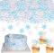 50 Stück Schneeflocken Deko,Essbare Tortendeko Snowflake Cake Decoration Frozen Tortendeko Tortendeko Eiskönigin Frozen Tortendeko Ssbare Gefrorene Kuchen Topper für Die Kuchen Dekoration(Blau Weiß)