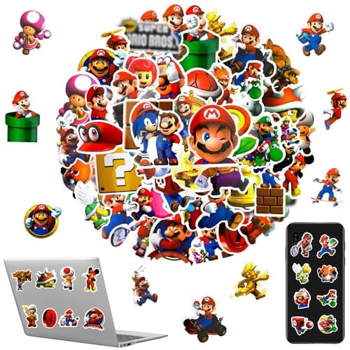 50 Stück super mario Sticker Aufkleber für Wasserflasche Laptop Gitarre Auto Motorrad Skateboard Gepäck Vinyl wasserdichte Graffiti Patches