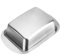 COM-FOUR® beurrier en acier inoxydable - grand beurrier en acier inoxydable - beurrier avec couvercle - récipient à beurre lavable au lave-vaisselle - récipient à beurre (Acier inoxydable - mat)