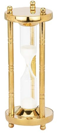 NKlaus 14979 Sablier nautique 3 colonnes en laiton 3 minutes 10 x 4 cm Décoration maritime