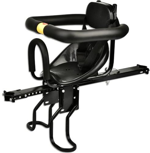 Holwim Bicycle Front Seat, Upgraded Version Front Bike Seat with Soft Back, Hard Cushion, Pedal Support, Folding Bicycle, MTB