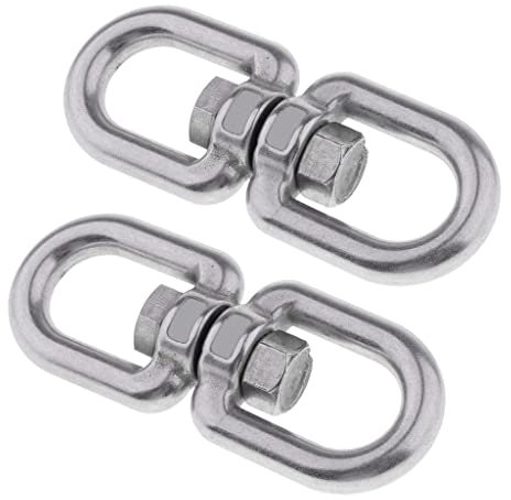 Sharplace 2er-Set Hochleistungs-Drehwirbel für Hardware und Karabiner, M6