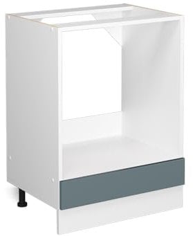 Vicco Herdumbauschrank R-Line, Blau-Grau/Weiß, 60 cm ohne Arbeitsplatte