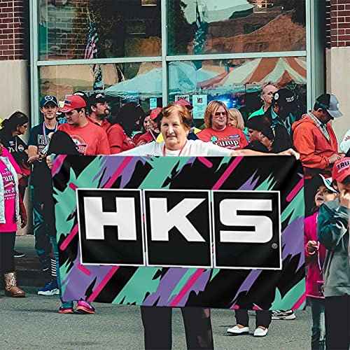 Garten Flaggen Hks Japanische Nachgestempelte Autoteilefüße Personality Flags Uv-Beständig Feiertage Flags Durable Balkonflagge Für Parade Party Outdoor 90x152cm