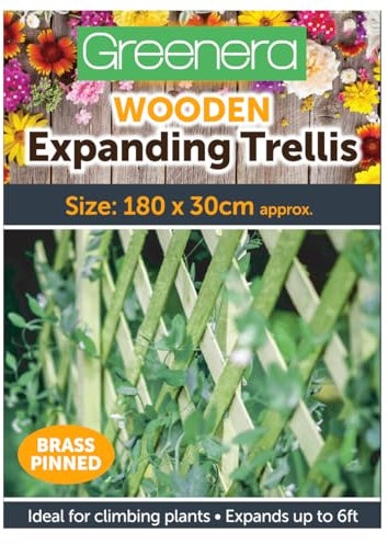 Wooden Trellis Expandable Garden Wall Trellis for Climbing Plants Wall Trellis Fence Panel for Patio Garden, 180x30 cm, Green