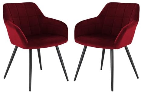 STADO® Wohnzimmerstühle Esszimmerstühle Küchenstühle Polstersessel Polsterstuhl 2 Stück Bordeaux