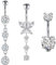 WillTen 3Pcs Bauchnabelpiercing Silber Chirurgenstahl, 14G 10mm Bauchnabelpiercing Schmetterling Herz Bauchnabelpiercing Set mit Anhänger, Piercing Bauchnabel Belly Piercing Bauchnabelpiercing Ring