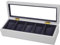 Uhrenbox uhrenschachtel Uhren-Display-Aufbewahrungs-Organizer, 5 Fächer, Holz-Uhrenbox, Transparente Oberseite, Schmuckkollektion, Display-Aufbewahrungshalter Uhren Aufbewahrungsbox (Color : Black,