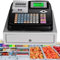 XNYXLPP Elektronische Registrierkasse, für kleine Unternehmen, intelligente Kassen mit abnehmbarem Kassenfach und Thermodrucker, 48 Tasten, vollenglische Tastatur (Black)