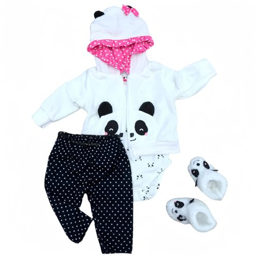 Puppen-Kleidung für 35-45 cm Reborn-Puppen, Babypuppen Kleidung Outfit Panda Set Zubehör für Reborn Puppe 14-18 Zoll Babykleidung