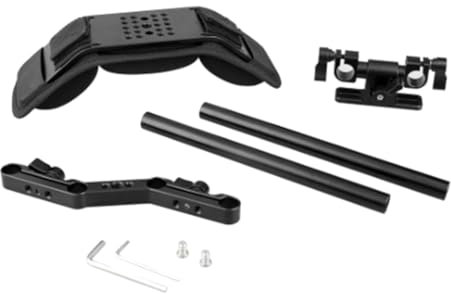 Pluuttiem Schulterhalterung mit 15-Mm-Stangenhalterung und Schulterpolster für Videocamcorder/DSLR-Kamera
