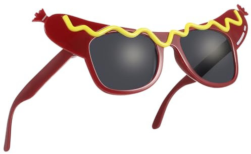 Gatuida Lustige Partybrille: Lustige Hot-Dog-Form Sonnenbrillen für Damen und Herren Alberne Maskerade Brillen Lustig für Erwachsene Halloween, Karneval Kostümzubehör