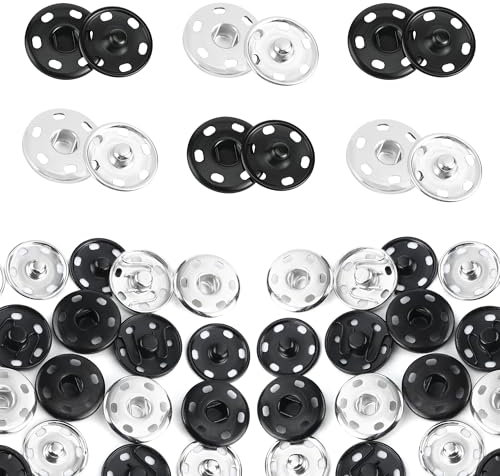 48 Sätze Annähen Druckknöpfe aus Metall,21mm Snaps Große Druckknopf Nähen für Nähen von Kleidung Geldbörse Handwerk DIY Handtasche