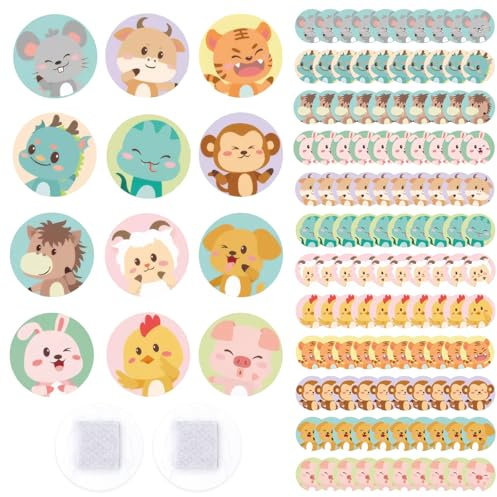 SNONESIY 120 Stück Ohrringe Abkleben Sport Kinder Pflaster Rund Klein, 2,2cm Impfpflaster Schmerzlos Zu Entfernendes Pflaster Set für Kleine Wunden Pickel Impfungen und Blasen