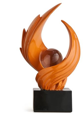 Orange Deko Modern Wirbel Statue Dekoration für Wohnzimmer, Minimalist Statue Regal Dekor Akzente, abstrakte Kunst Skulptur Dekor für Büro Couchtisch Sideboard