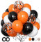 Luftballons Schwarz Orange Weiß 50 Stück 12 zoll Luftballons Halloween Helium Ballons Konfetti Glitzer Luftballons für Geburtstag Karneval Fasching Sport Erntedankfest Deko