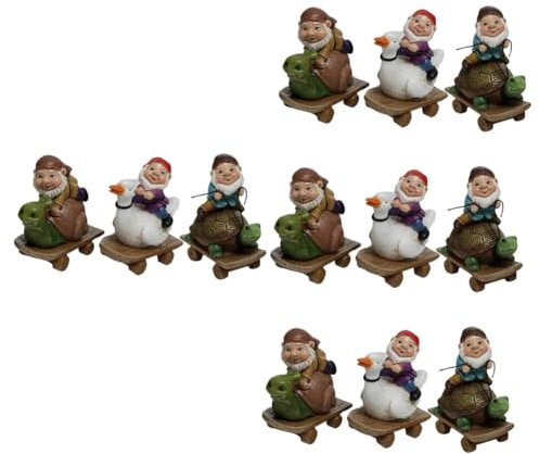 Hemobllo 12pcs Miniature Garden Gnome Figurines Adorable Resin Dwarf Ornaments for Outdoor Decor for Landscapes and Unique